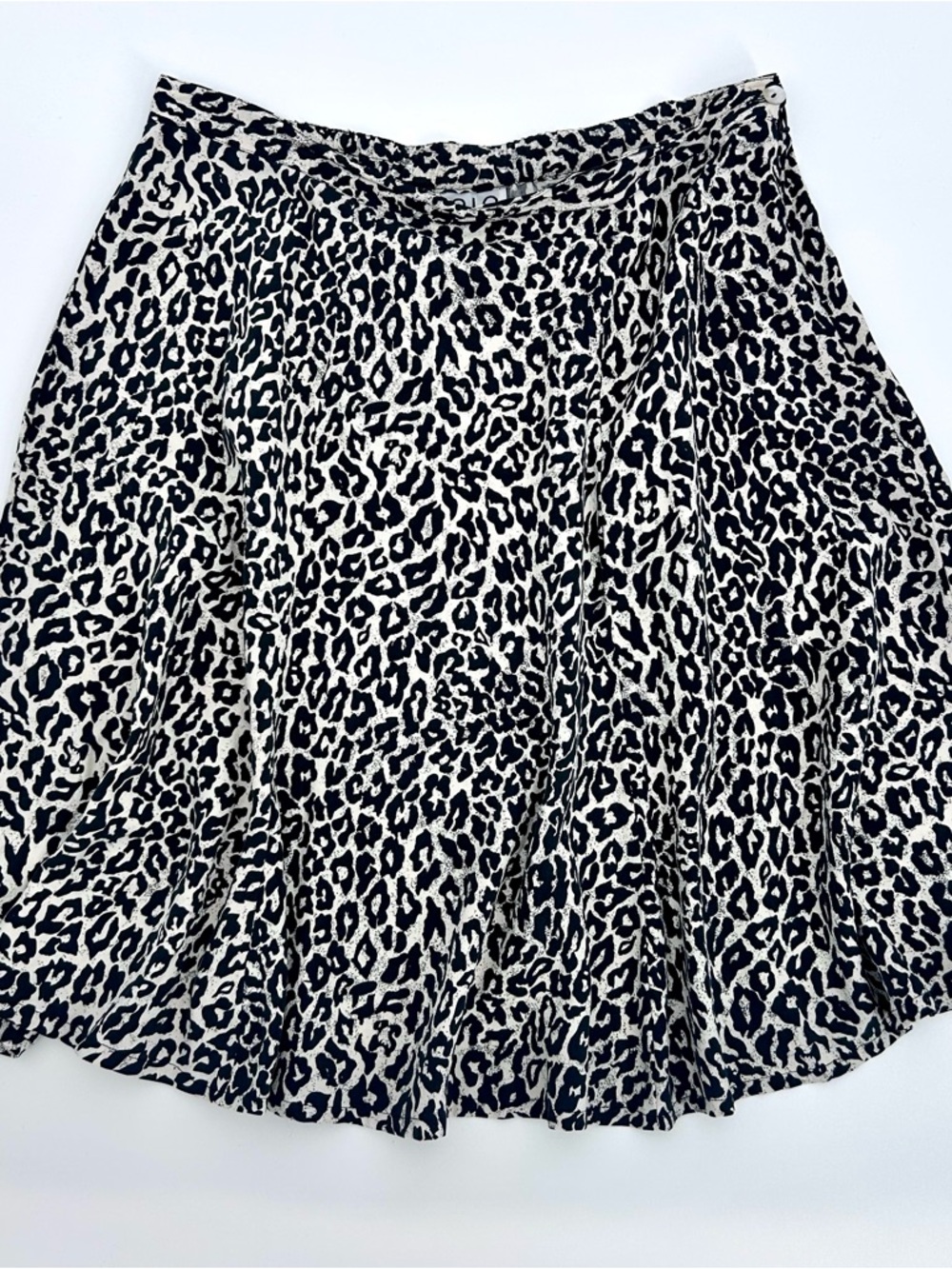 Vintage Silk Leopard Print Skirt Flowy Midi Skirt Y2K Animal Print Skirt